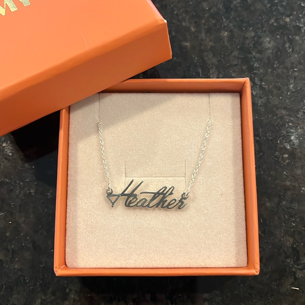 Myka Silver Name Necklace “Heather”